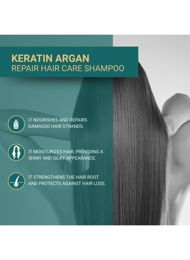 بيوكسين شامبو بالكيراتين وزيت الأرجان لإصلاح الشعر التالف والجاف – 300 مل - Image 3